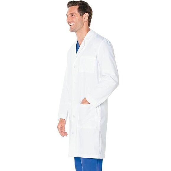 NWT - Landau Men's Relaxed Fit 3-pocket 5-button Full-length Lab Coat - Picture 2 of 6